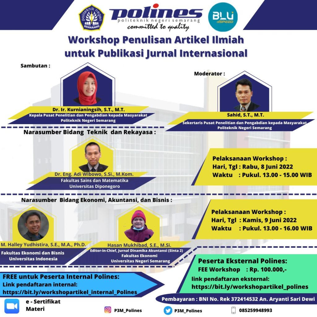 Workshop Penulisan Artikel Ilmiah Untuk Publikasi Jurnal Internasional